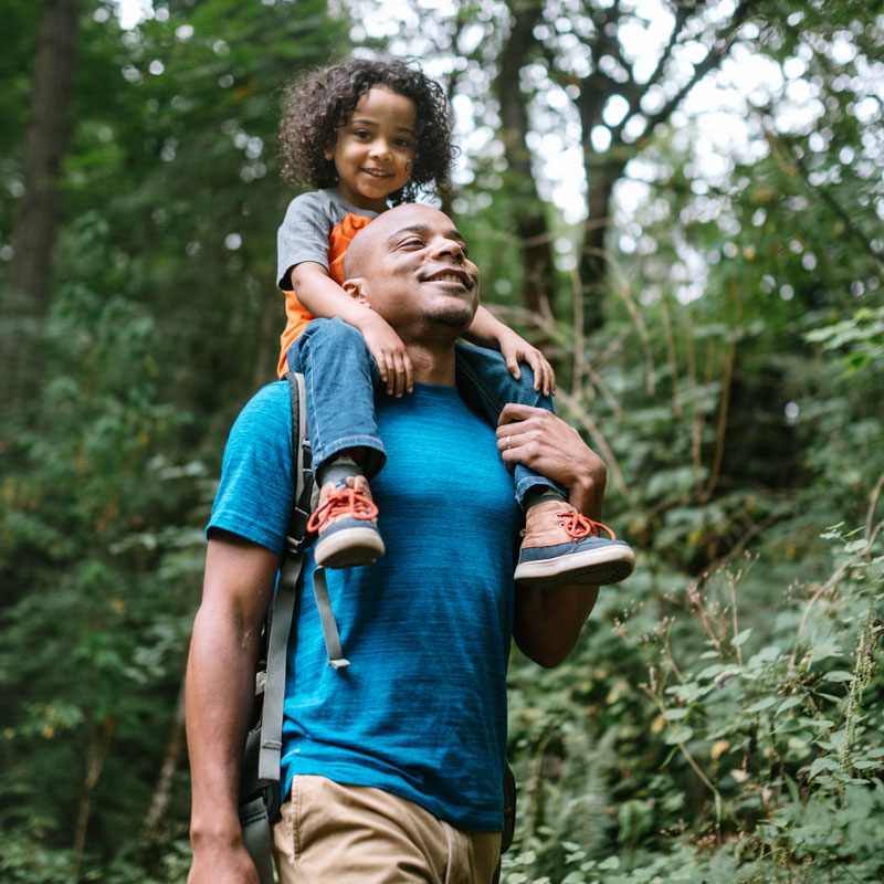 Dad and Son Hiking